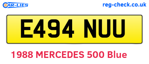 E494NUU are the vehicle registration plates.