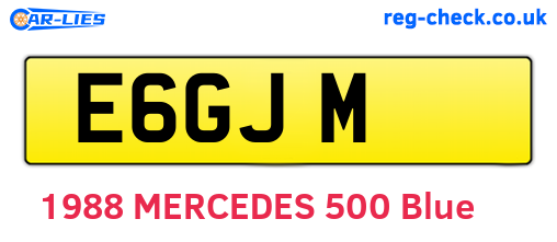 E6GJM are the vehicle registration plates.