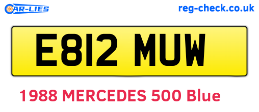 E812MUW are the vehicle registration plates.