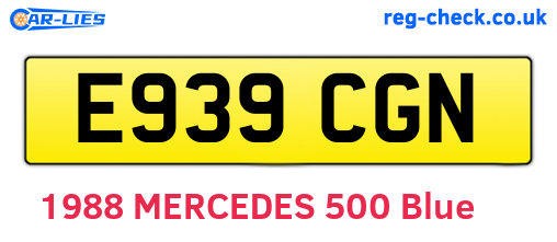 E939CGN are the vehicle registration plates.