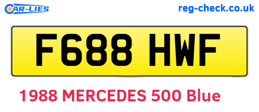 F688HWF are the vehicle registration plates.