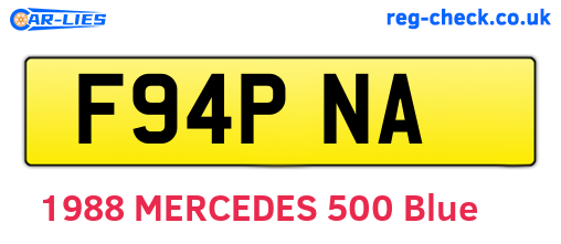F94PNA are the vehicle registration plates.