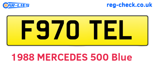 F970TEL are the vehicle registration plates.