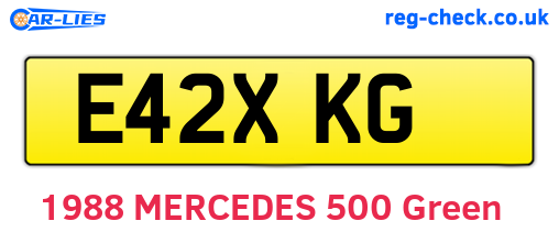 E42XKG are the vehicle registration plates.