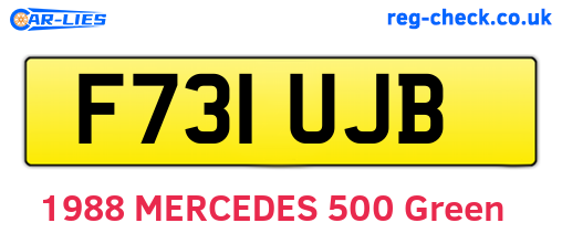 F731UJB are the vehicle registration plates.