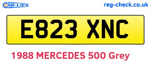 E823XNC are the vehicle registration plates.