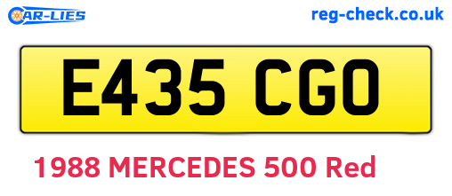 E435CGO are the vehicle registration plates.