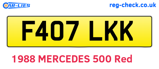 F407LKK are the vehicle registration plates.