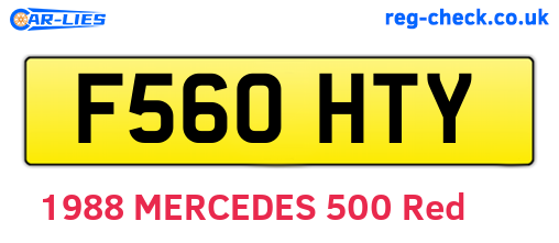 F560HTY are the vehicle registration plates.