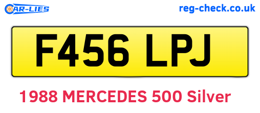 F456LPJ are the vehicle registration plates.