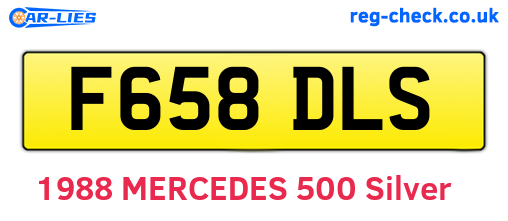 F658DLS are the vehicle registration plates.