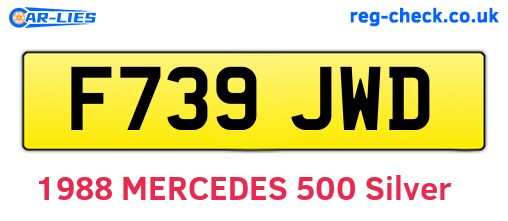 F739JWD are the vehicle registration plates.