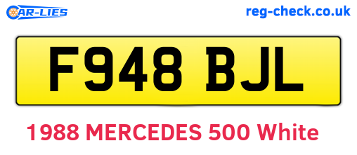 F948BJL are the vehicle registration plates.
