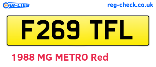 F269TFL are the vehicle registration plates.