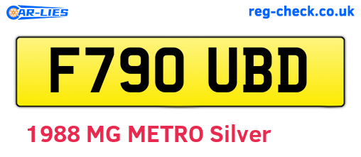 F790UBD are the vehicle registration plates.