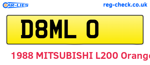D8MLO are the vehicle registration plates.