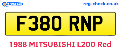 F380RNP are the vehicle registration plates.