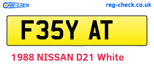 F35YAT are the vehicle registration plates.
