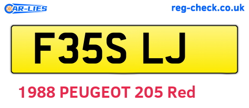 F35SLJ are the vehicle registration plates.