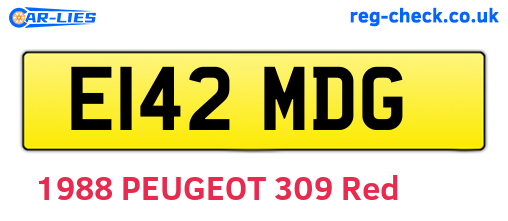 E142MDG are the vehicle registration plates.