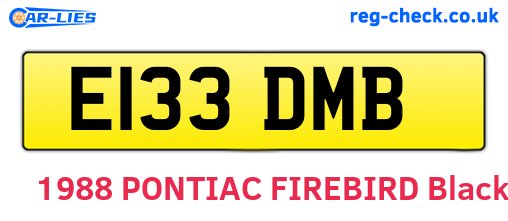 E133DMB are the vehicle registration plates.
