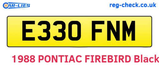 E330FNM are the vehicle registration plates.