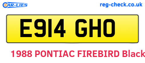 E914GHO are the vehicle registration plates.