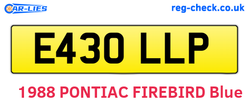 E430LLP are the vehicle registration plates.