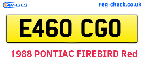 E460CGO are the vehicle registration plates.