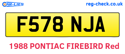 F578NJA are the vehicle registration plates.