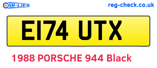 E174UTX are the vehicle registration plates.
