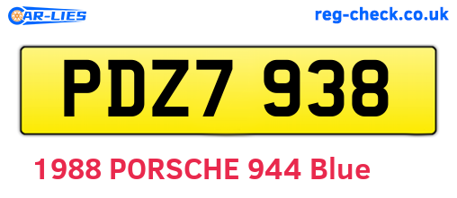 PDZ7938 are the vehicle registration plates.