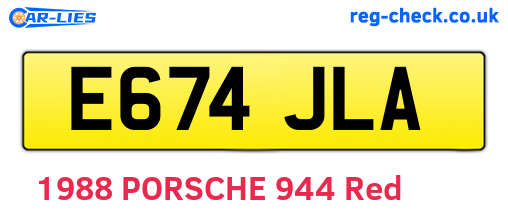 E674JLA are the vehicle registration plates.