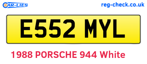 E552MYL are the vehicle registration plates.