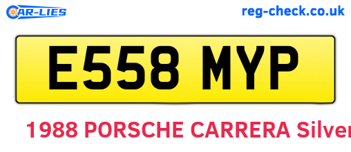 E558MYP are the vehicle registration plates.