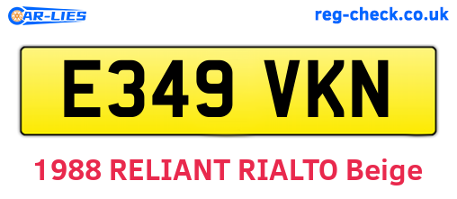 E349VKN are the vehicle registration plates.