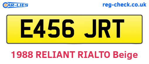 E456JRT are the vehicle registration plates.