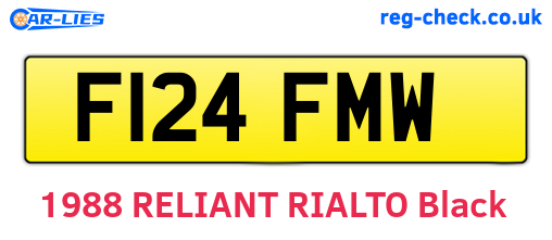 F124FMW are the vehicle registration plates.