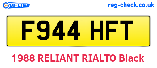 F944HFT are the vehicle registration plates.