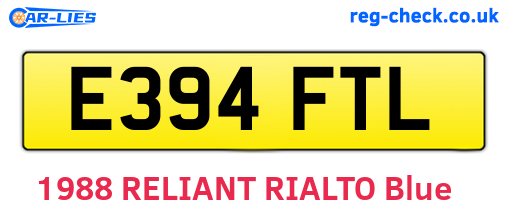 E394FTL are the vehicle registration plates.