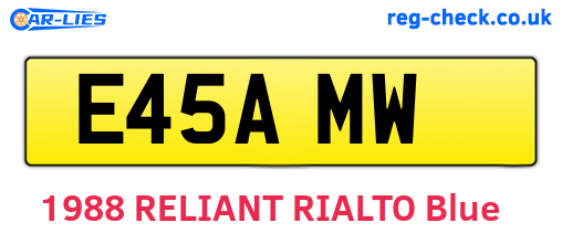 E45AMW are the vehicle registration plates.