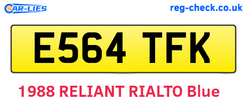 E564TFK are the vehicle registration plates.