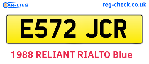 E572JCR are the vehicle registration plates.
