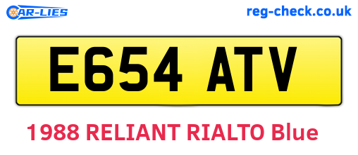 E654ATV are the vehicle registration plates.