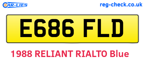 E686FLD are the vehicle registration plates.