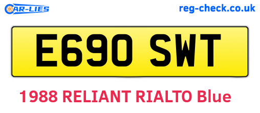 E690SWT are the vehicle registration plates.