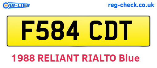 F584CDT are the vehicle registration plates.