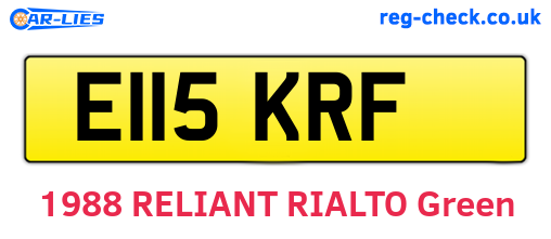 E115KRF are the vehicle registration plates.