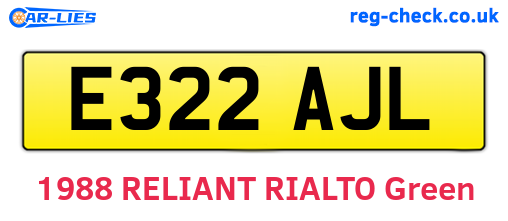 E322AJL are the vehicle registration plates.