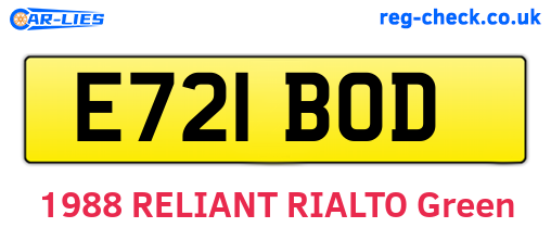 E721BOD are the vehicle registration plates.